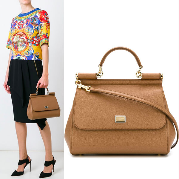 17SS DOLCE & GABBANA ドルチェ&ガッバーナ コピー DG191 MEDIUM‘SICILY’BAG IN DAUPHINE PRINT LEATHER